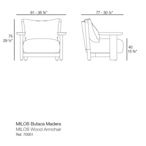 Victoria Dome - Bútorok / Fotelek - Vondom Milos Wood Lounge Chair