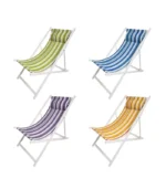 Összecsukható fém napozószék (kék) - Victoria Dome