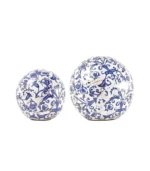 Kék mintás kerámia dekorgömb (12cm) - Victoria Dome